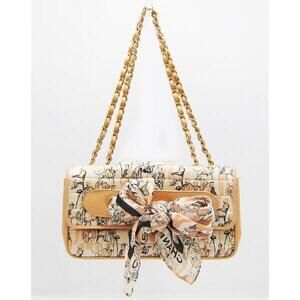 CHANEL Double Chain Shoulder Bag Scarf